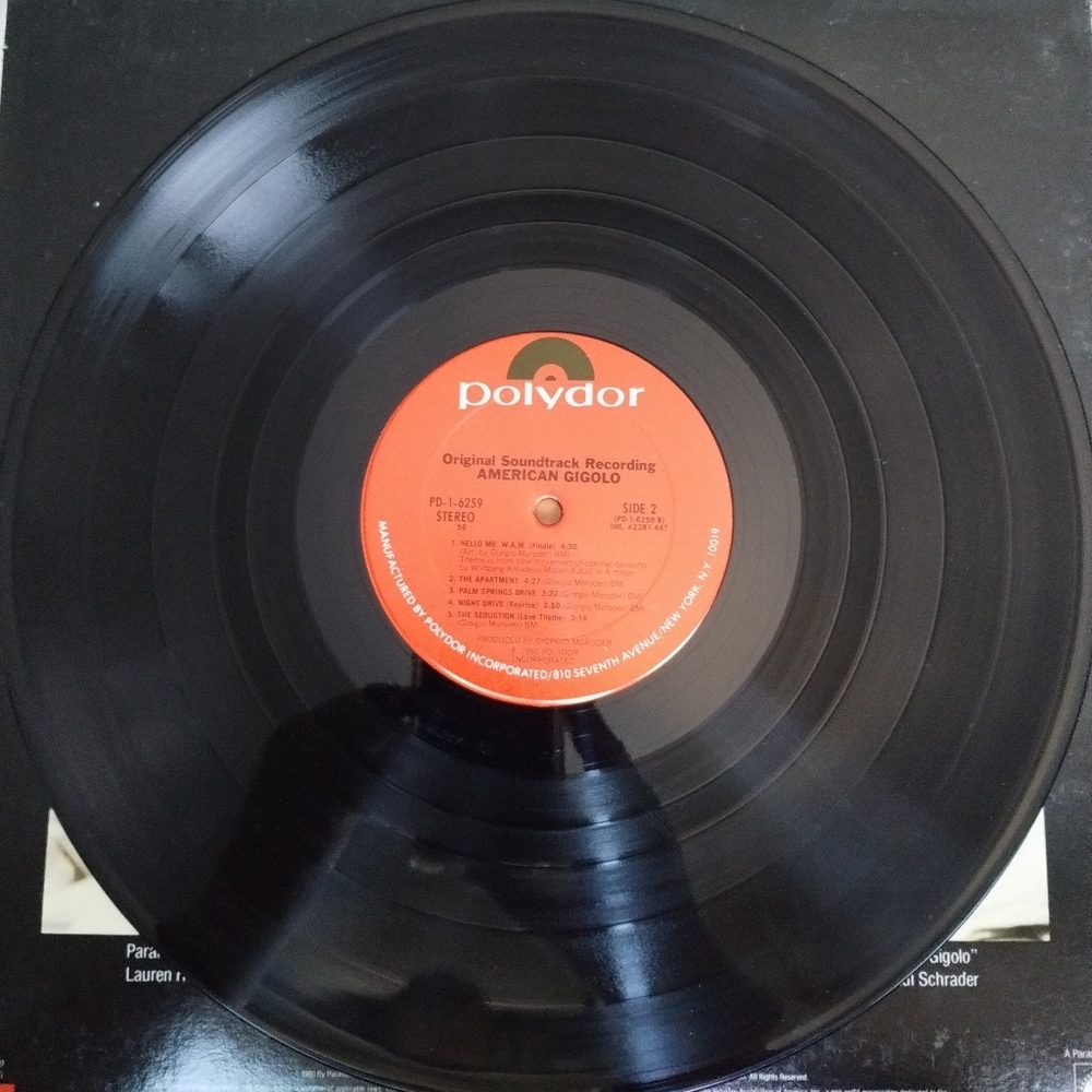 American Gigalo Soundtrack Vintage Vinyl Record - Picture 3 of 3